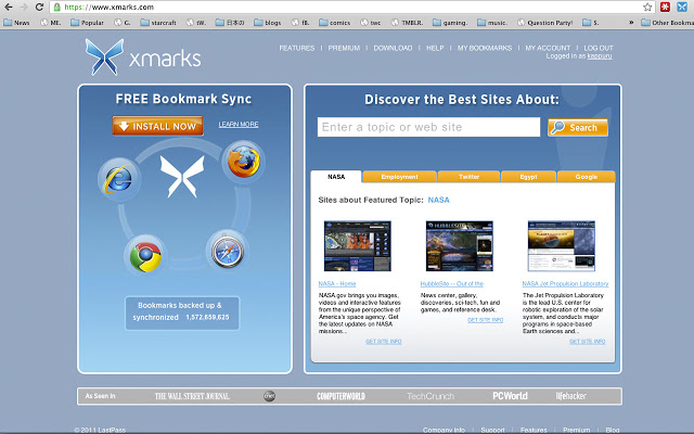 Xmarks Bookmark Sync: 跨浏览器书签同步插件图片