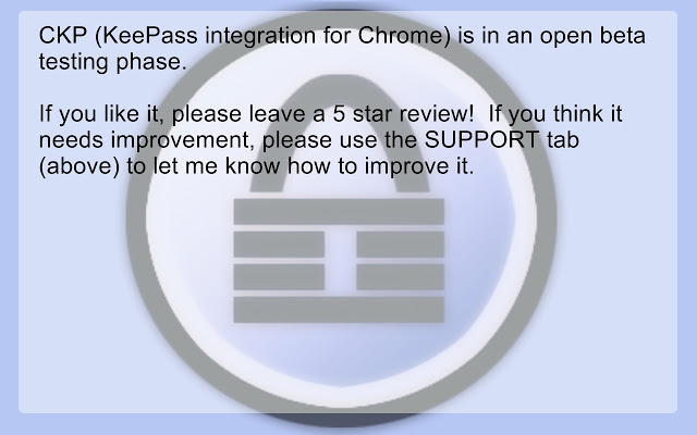 强大的开源免费密码管理工具chrome插件-CKP （ KeePass integration for Chrome™）插件图片